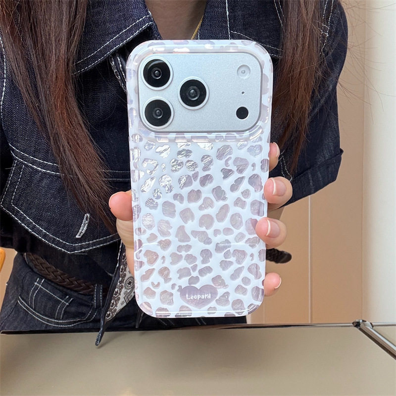 韩系个性银白甜酷豹纹iPhone17