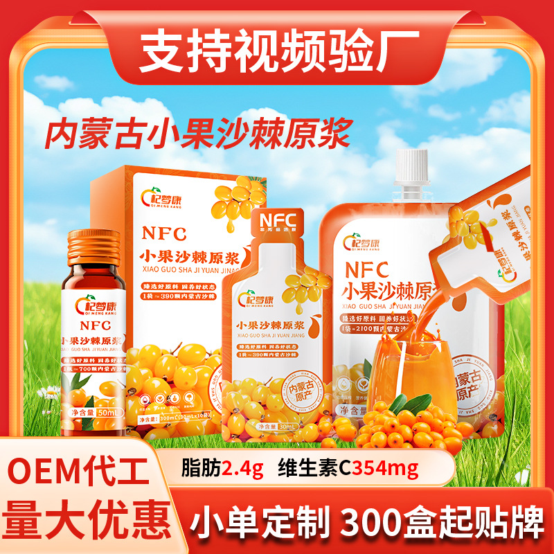小果沙棘原浆NFC小包装 果汁饮品礼盒内蒙古杞梦康网红解馋小零食
