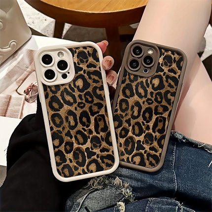 luxury leopard print soft case适用iphone 11 12 13 14 15 16 17 pro max XR XS MAX 7 8 PLUS