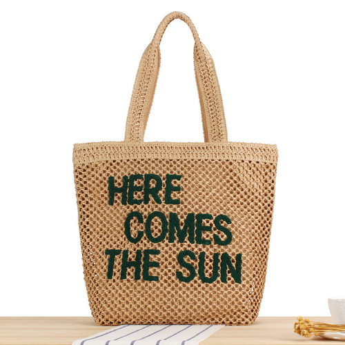 New stylish embroidered letter large capacity woven bag dail