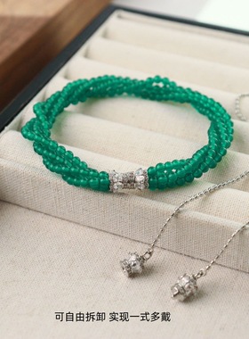 多种戴法原创新中式简约百搭多层串珠毛衣链时尚精致可拆卸项链