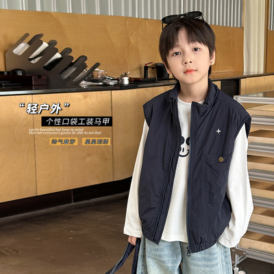 夹棉马甲百搭男童工装新款韩版