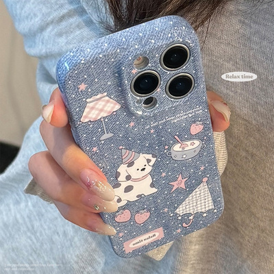 AceCase牛仔小狗iphone17苹果16适用15promax手机壳14菲林卡通13全包12软套11