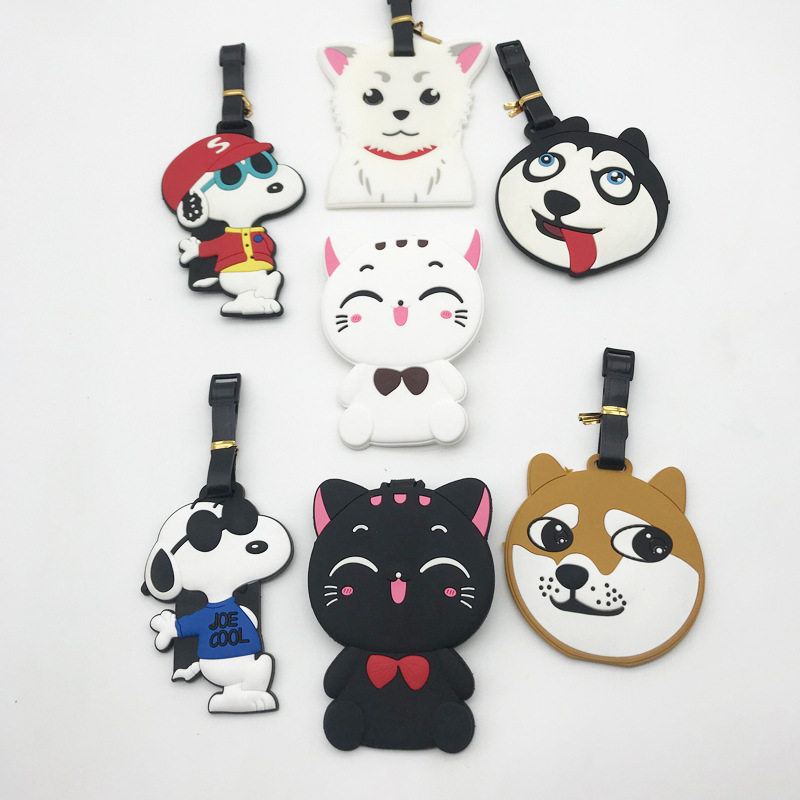 史努比登机牌卡通狗狗猫猫托运书包挂件吊牌动物行李牌旅行包标签