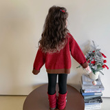 女小童毛衣2025新款儿童秋冬季不规则针织衫女洋气打底衫上衣P74，童装毛衣，祺妙童装