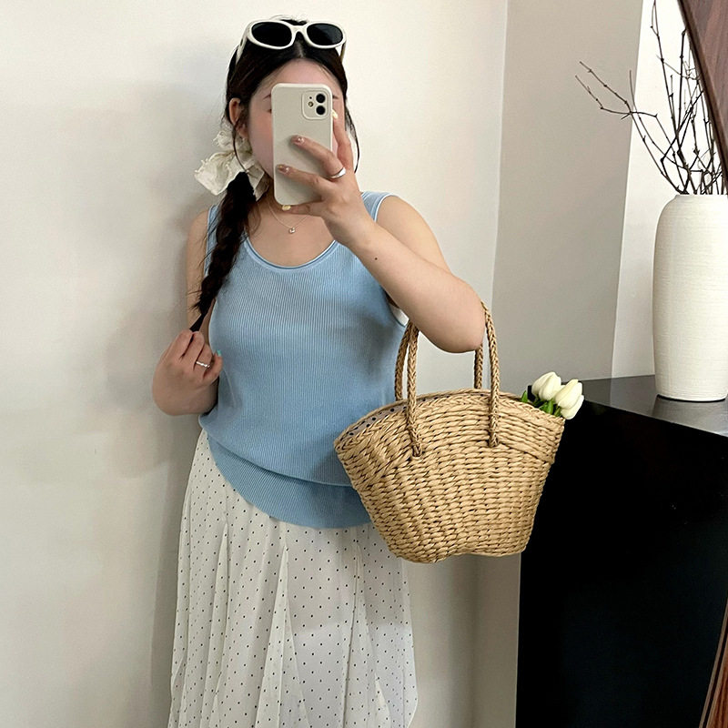 正品23963大码女装外穿内搭吊带背心女针织衫2026夏款胖mm打底衫