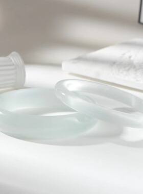 猫眼石手镯冰透白月光马卡龙色显手细平价百搭小众不撞款手镯饰品