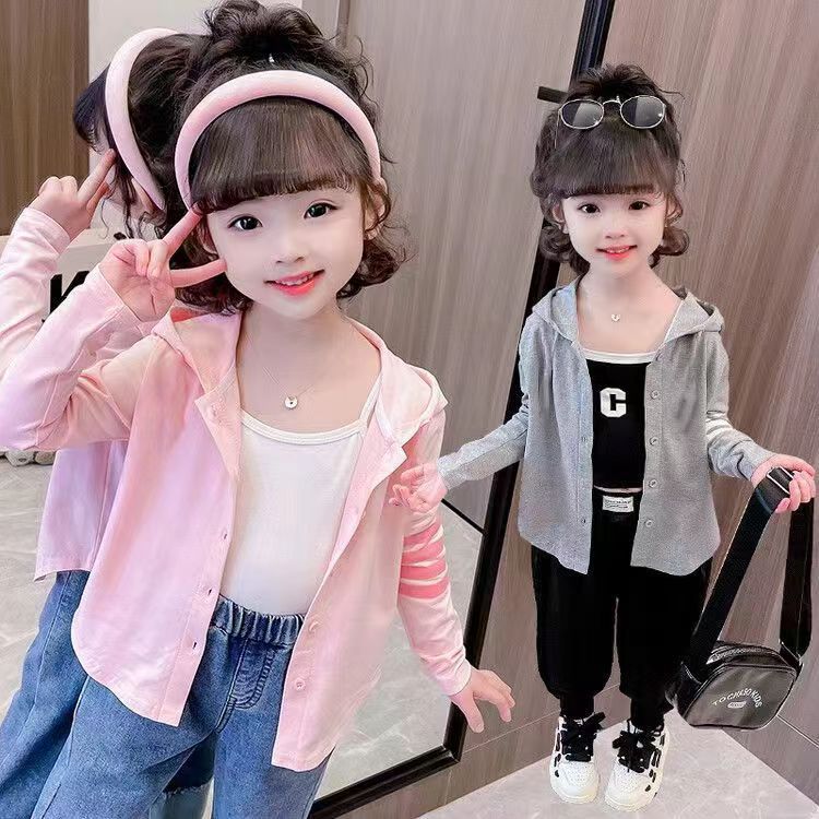 专柜正品女童新款春秋连帽开衫