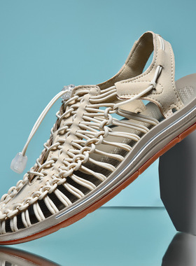 凉鞋男编织凉鞋沙滩女 plus size women's casual woven sandals