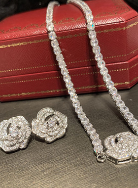 山茶花锁骨链ciliy锆石女