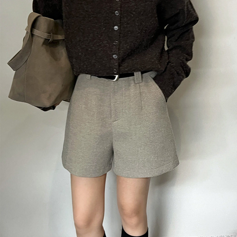 GN休闲高腰五分裤裤子毛呢