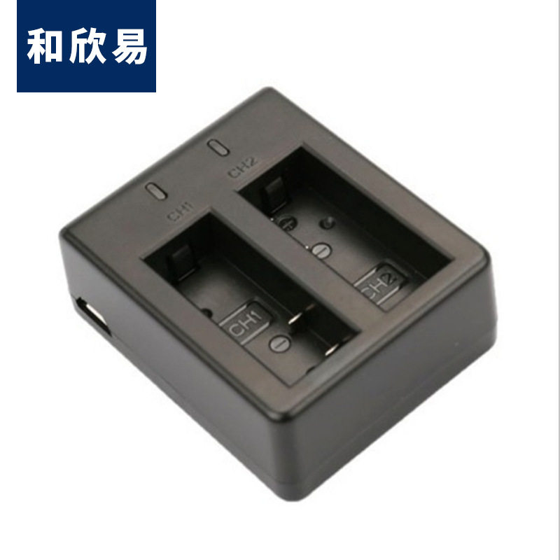适用山狗 SJCAM SJ4000 EKEN H8 H9 电池 充电器 双充 配充电线