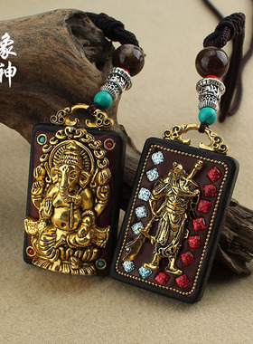 佛牌黑檀木棉麻绳男女佛牌项链