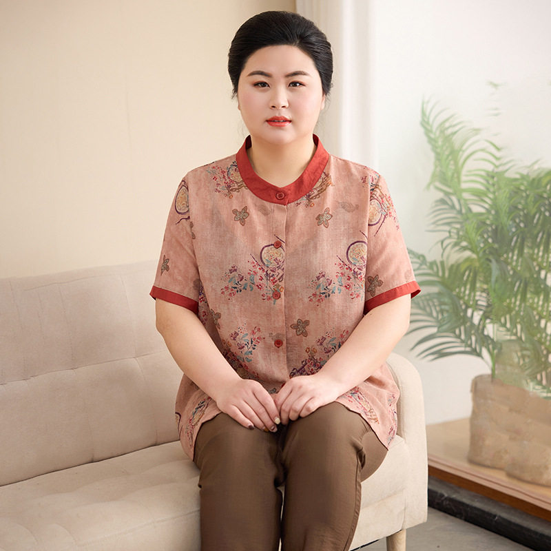 短袖套装夏季200斤胖妈妈套装
