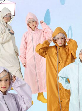 幼儿园小孩带书包位雨披儿童雨衣