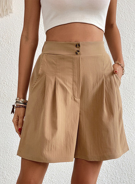 Loose fitting pants casual women's waist wide leg shorts