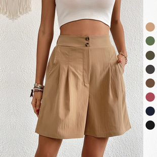 Loose fitting pants casual women's waist wide leg shorts