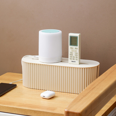 插排插座收纳盒家用插线板电源线理线器办公室桌面电线遮挡集线盒