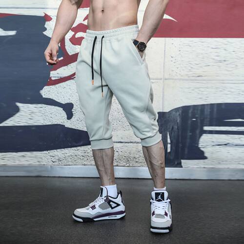 美式运动七分裤男跑步健身训练裤