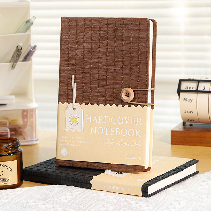 A5办公商务笔记本创意编织系列纽扣设计腰封加厚日记本记事本礼物