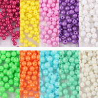 6/8/10mm candy color plastic perforated solid color beads diy mobile phone chain necklace children's beaded accessories wholesale