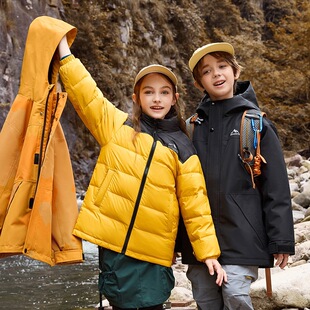 儿童羽绒服2025新款三合一派克工装白鸭绒可拆卸内胆男童女童外套