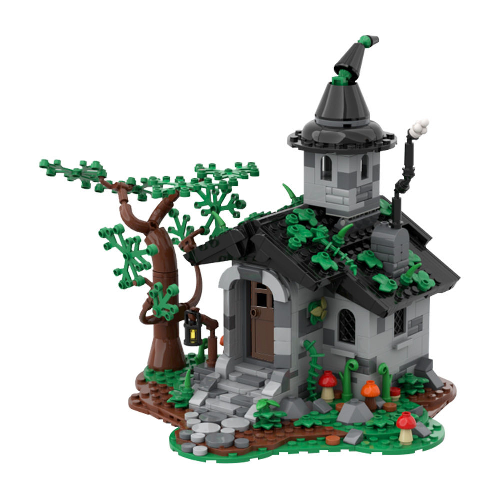 【高砖零件】女巫之家魔法小屋建筑模型MOC-215423拼装积木玩具