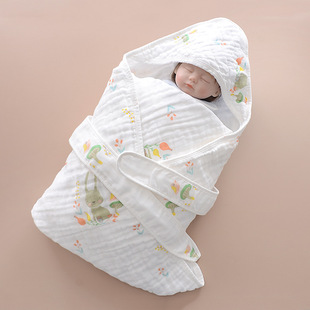 初生婴儿包被六层棉新生儿小被子纱布襁褓抱被棉抱毯
