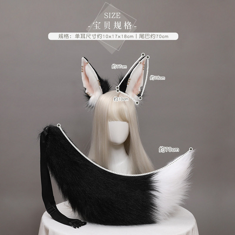 仿真手作兽耳漫展派对装扮道具女古埃及神话阿努比斯耳朵胡狼发箍