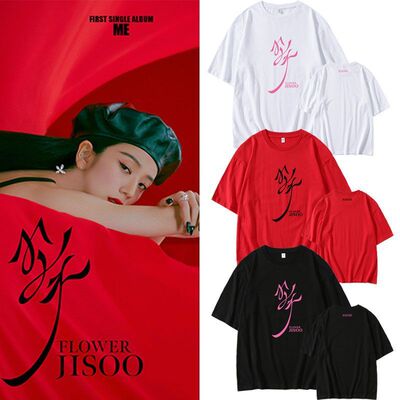 Blackpink金智秀JISOO专辑曲花周边同款纯棉应援衣服短袖t恤