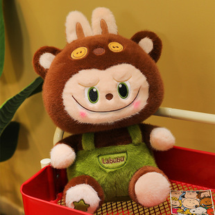 泡泡玛特背带拉布布公仔毛绒玩具可爱女生玩偶儿童布娃娃生日礼物