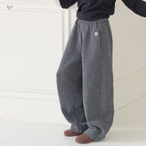 女童加绒呢子阔腿裤2025年秋冬新款中大童刺绣直筒裤休闲外出长裤，童装裤子，祺儿童装