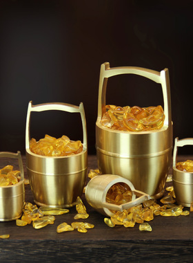 一桶金黄铜子孙桶摆件档婚庆装饰品客厅书房摆件结婚陪嫁桶喜桶