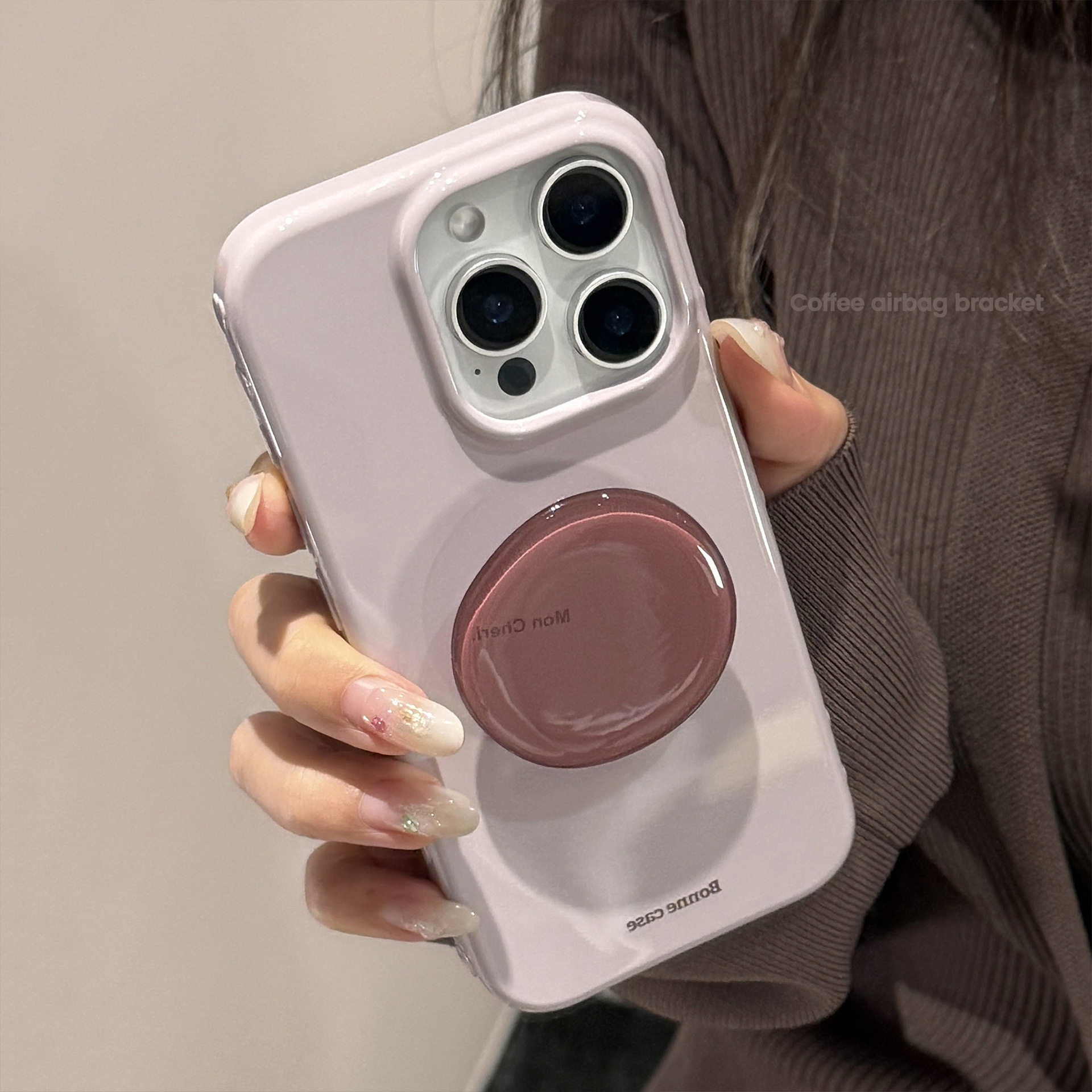 紫晶石支架苹果16手机壳iphone17promax适用12复古简约15全包13软