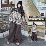 女童2025冬季新款费尔岛棉衣卫衣裤套装女大童复古加绒加厚保暖潮，童装休闲套装，祺儿童装