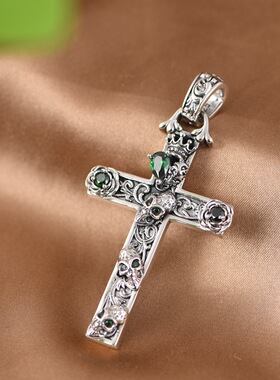 十字架银吊坠泰银十字架男款