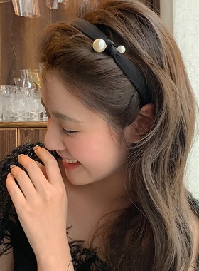 韩系优雅黑色珍珠夏季发箍女高级感压发发卡头箍2023年新款头饰