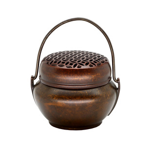 迷你圆形暖手炉取暖小手炉古风手炉烧炭随身汉服古香炉纯铜沉檀