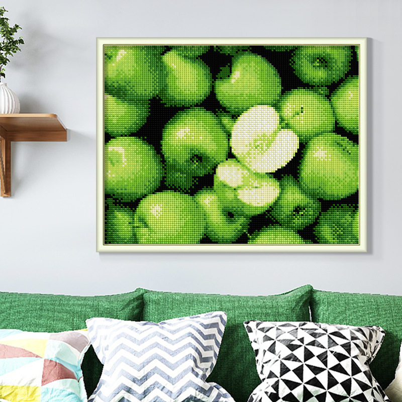 新款钻石画静物系列青苹果diy贴画材料包客厅卧室装饰画