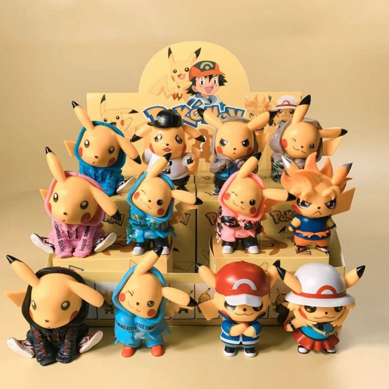 祖国版车载神奇贝精灵潮流皮卡丘网红摆件礼物玩具手公仔卡通