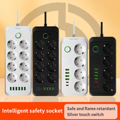 EU欧标插座usb德式 16A二圆欧规拖线板韩国中亚斯坦国多功能PD排插