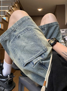 Men Summer Stretchy Denim Jeans Shorts For Men Cargo Casual