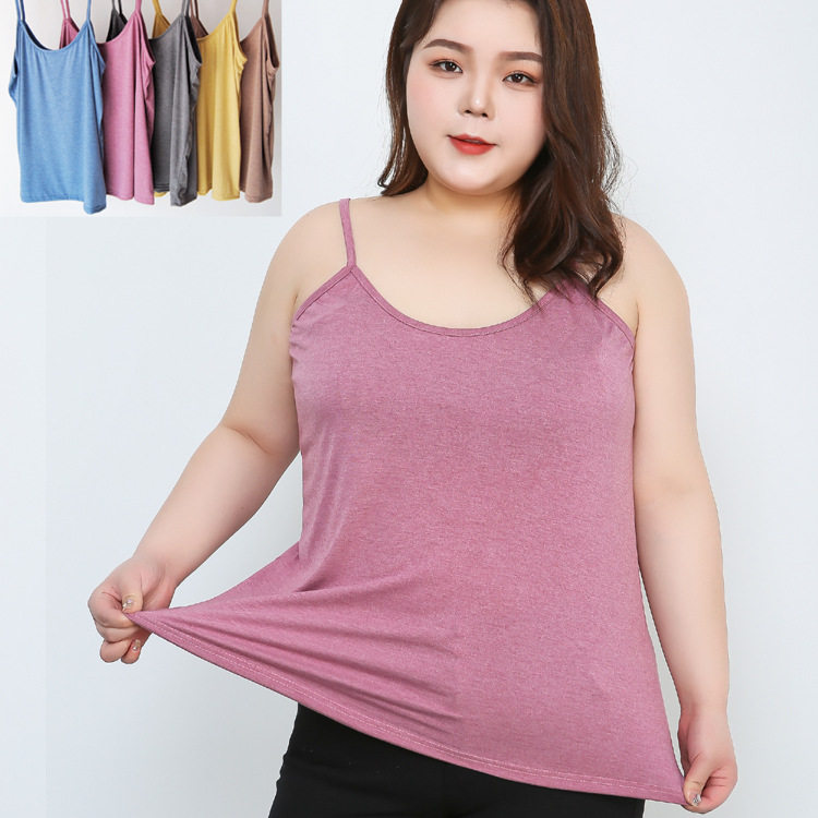 加肥大码吊带背心显瘦打底衫宽松