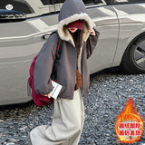 女童2025年冬季新款两面穿加厚皮草外套女大童洋气宽松保暖派克服，童装外套，祺儿童装