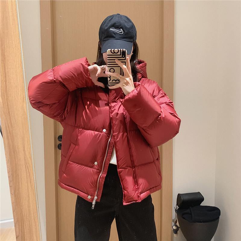 新年红运羽绒！年末限定冬季加厚蓬松90白鹅绒御寒连帽羽绒服女冬