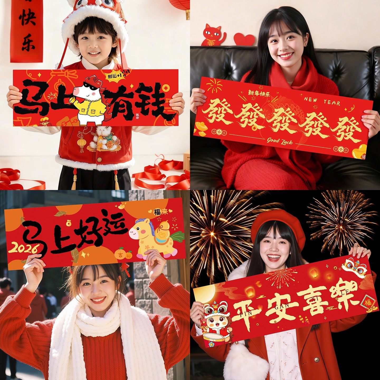 新年装饰品过马年2026氛围感场景布置手持小横幅打卡拍照道具春节,节庆用品/礼品,装扮布置套餐,淘宝优惠券,粉丝福利购,淘宝优惠卷