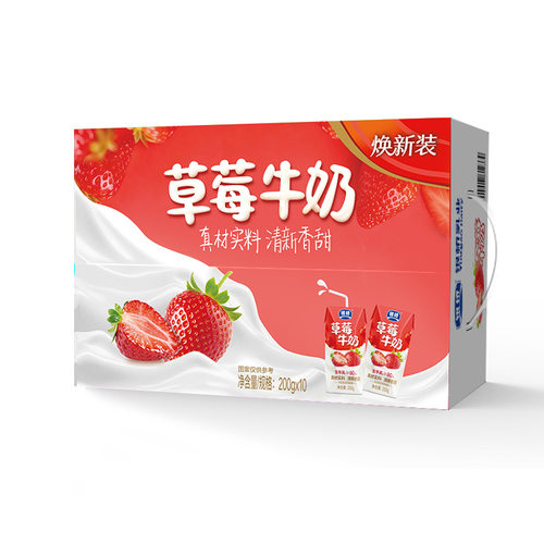 银桥草莓牛奶钻包200g*10盒