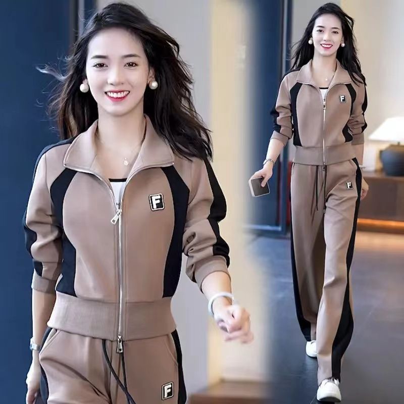 长袖档运动服套装女巨好看早秋女装2025新款减龄洋气质休闲两件套