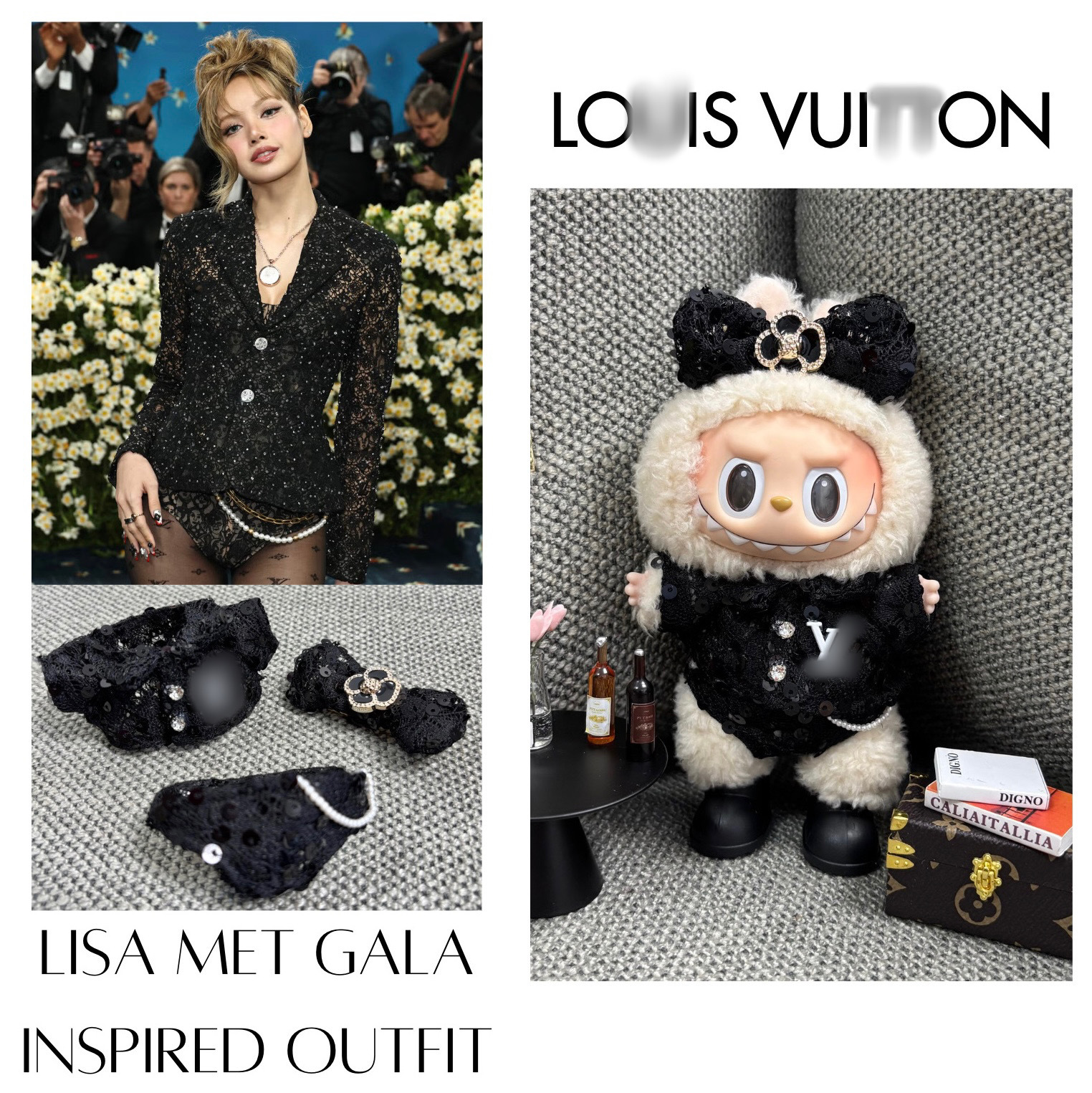 【手工定制仅娃衣】17cm拉布布Labubu一二三代通用衣服lisa同款