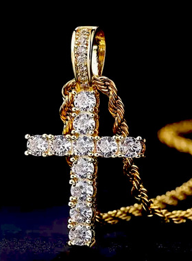 美式麻花链十字架士简约饰品休闲吊坠嘻哈项链吊坠爆款十字架